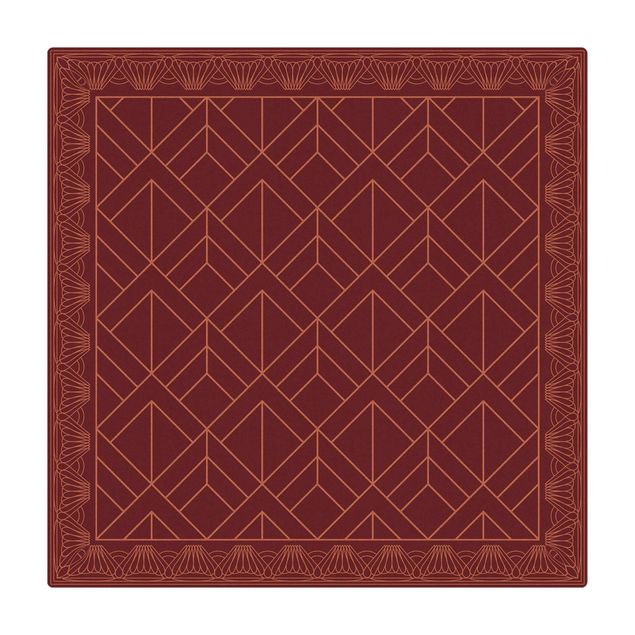 Teppich Esszimmer Art Deco Schuppen Muster mit Bordüre