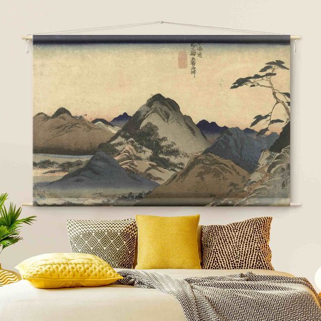 Wandbehang Vintage Asiatische Zeichnung - Berg
