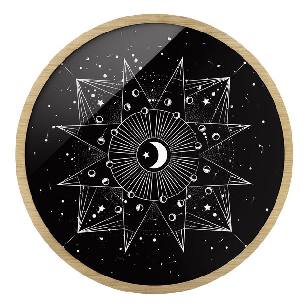 Gerahmte Bilder Astrologie Mond Magie Schwarz