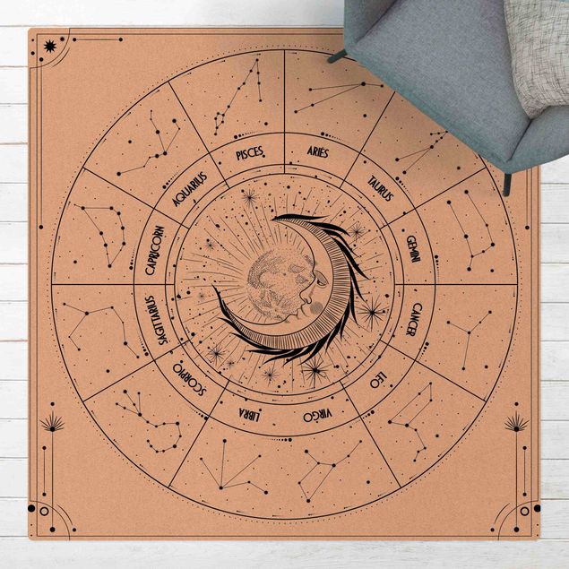 Teppiche Astrologie Mond und Sternzeichen