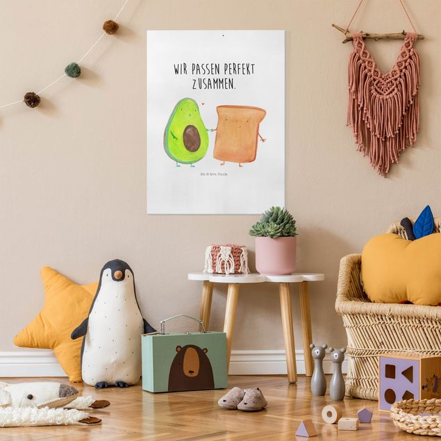 Wandbilder Tiere Mr. & Mrs. Panda - Avocado - Perfektes Toast
