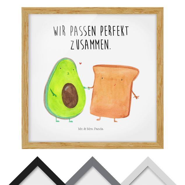 Schöne Wandbilder Mr. & Mrs. Panda - Avocado - Perfektes Toast