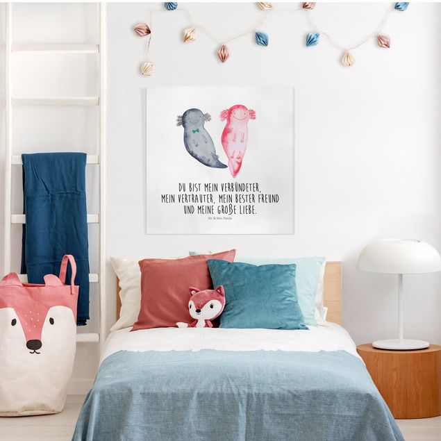 Wandbilder Tiere Mr. & Mrs. Panda - Axolotl - Große Liebe