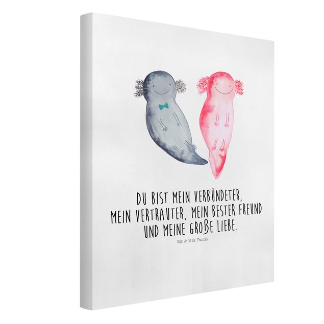 Leinwandbilder abstrakt Mr. & Mrs. Panda - Axolotl - Große Liebe