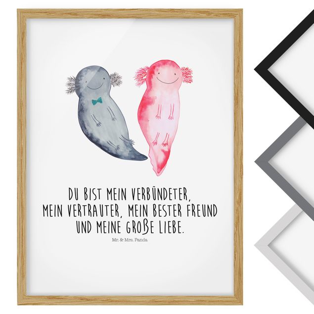 Wandbilder Mr. & Mrs. Panda - Axolotl - Große Liebe