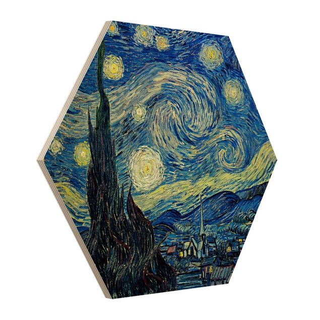 Moderne Holzbilder Vincent van Gogh - Sternennacht