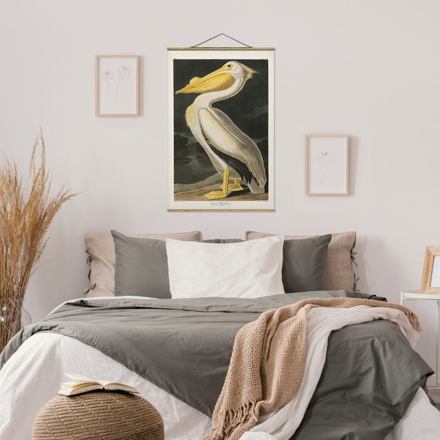 Bilder für die Wand Vintage Lehrtafel Weißer Pelikan