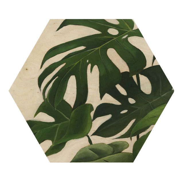 Hexagon Bild Holz - Lieblingspflanzen - Monstera
