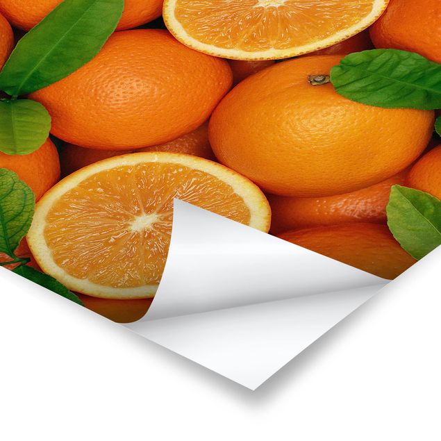Poster - Saftige Orangen - Quadrat 1:1