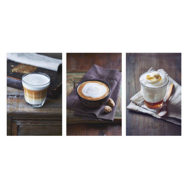 Leinwandbild 3-teilig - Caffè Latte - Hoch 2:3