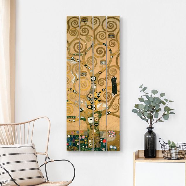 Holzbilder Landschaften Gustav Klimt - Der Lebensbaum