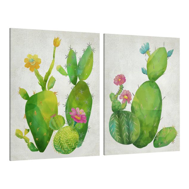 Wandbilder Kaktusfamilie Set II