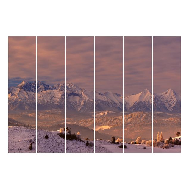 Schiebegardinen 6er Set Hohe Tatra am Morgen