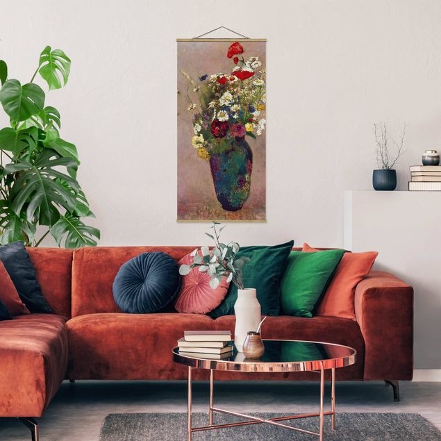 Stoffbilder Odilon Redon - Blumenvase mit Mohn
