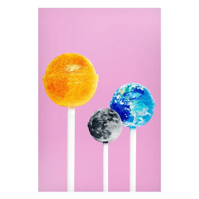 Magnettafel Büro Lollipops mit Planeten