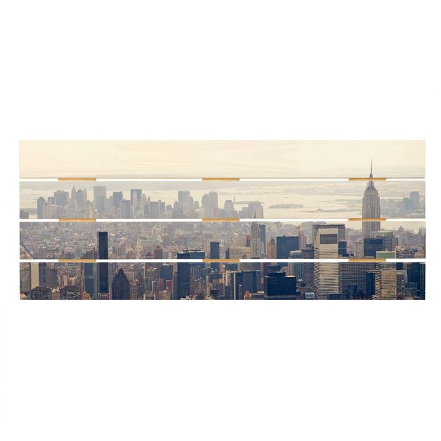 Holzbild - Der Morgen in New York - Querformat 2:5