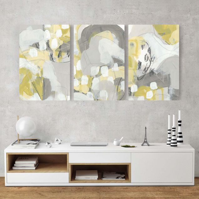 Wandbilder abstrakt Zitronen im Nebel Set III