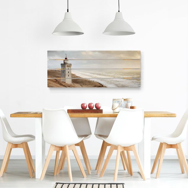 Moderne Holzbilder Leuchtturm in Dänemark