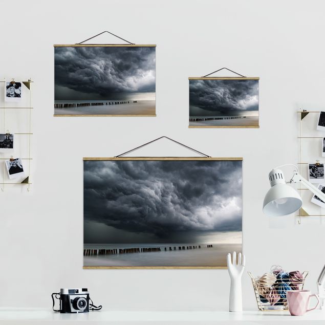Stoffbild mit Posterleisten - Sturmwolken über der Ostsee - Querformat 3:2