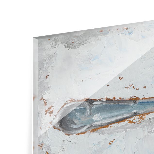 Spritzschutz Glas - Impressionistisches Besteck - Gabel - Querformat - 2:1