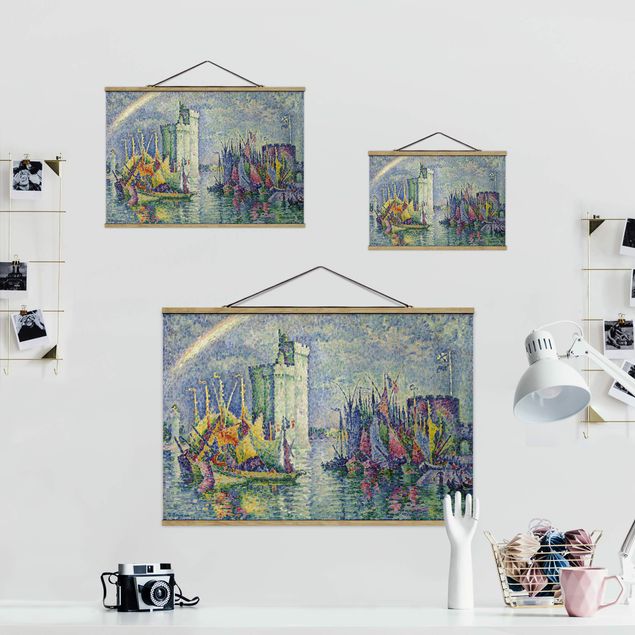Stoffbild mit Posterleisten - Paul Signac - Regenbogen über La Rochelle - Querformat 3:2