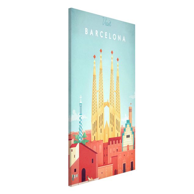 Magnettafel Skyline Reiseposter - Barcelona