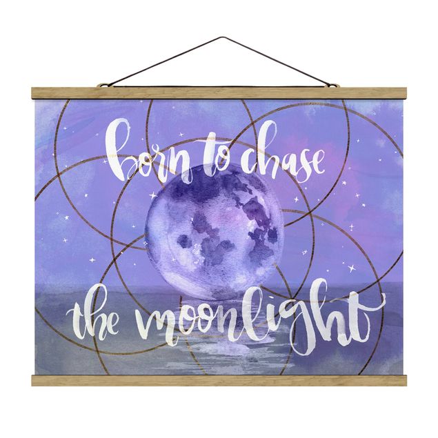 Stoffbild mit Posterleisten - Mond-Kind - Moonlight - Querformat 4:3
