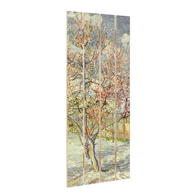 Holzbilder modern Vincent van Gogh - Blühende Pfirsichbäume