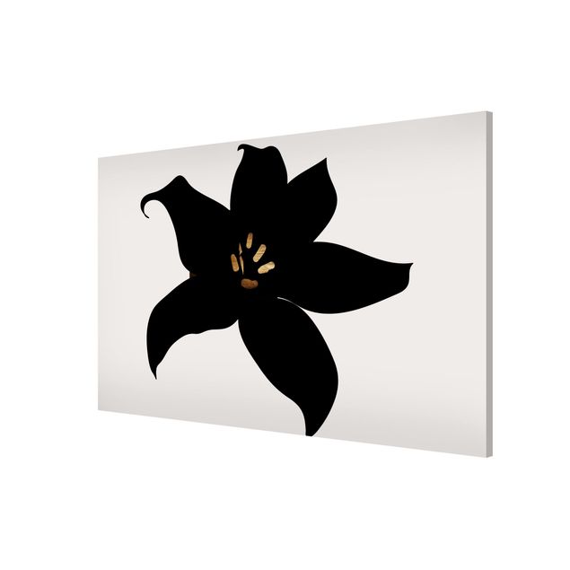 Bilder für die Wand Grafische Pflanzenwelt - Orchidee Schwarz und Gold
