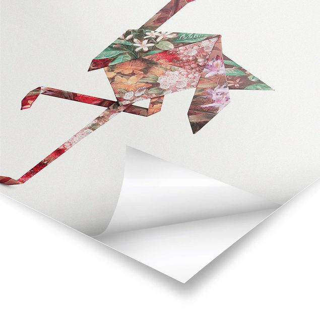 Poster kaufen Origami Flamingo