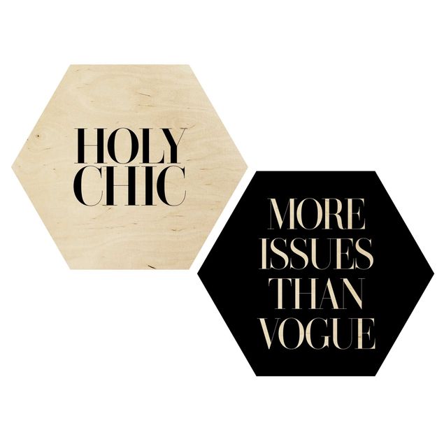 Hexagon Bild Holz 2-teilig - Holy Chic & Vogue