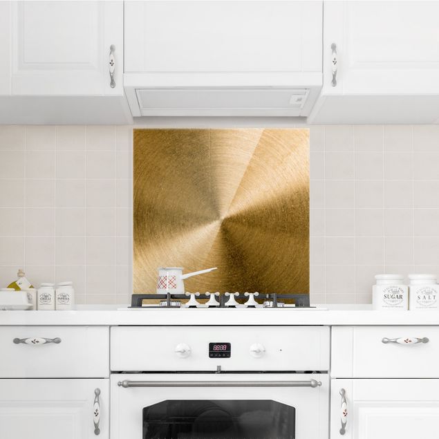 Küchenrückwand Glas Muster Goldener Kreis gebürstet