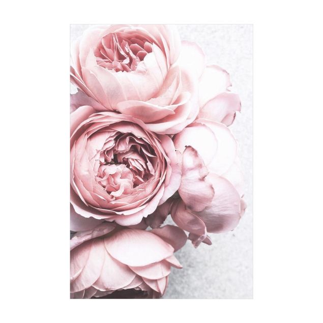 Teppich Blumen Rosa Pfingstrosenblüten Shabby Pastell