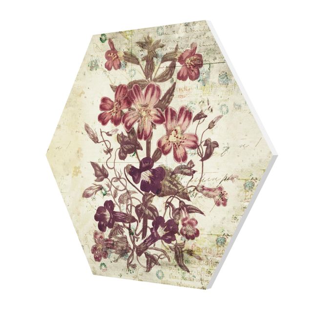 Hexagon Bild Forex - Vintage Blütenmuster
