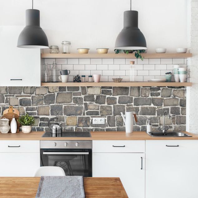 Küchenrückwand - Bruchsteintapete Natursteinwand