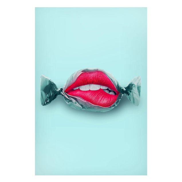Magnettafel Büro Bonbon mit Lippen