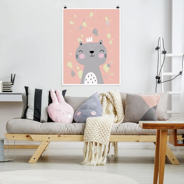 Poster Kinderzimmer Tiere Freche Katze