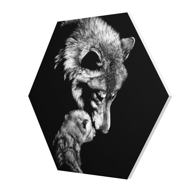 Hexagon Bild Forex - Wolf vor Schwarz