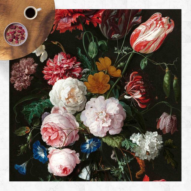 Aussen Teppich Jan Davidsz de Heem - Stillleben mit Blumen in einer Glasvase