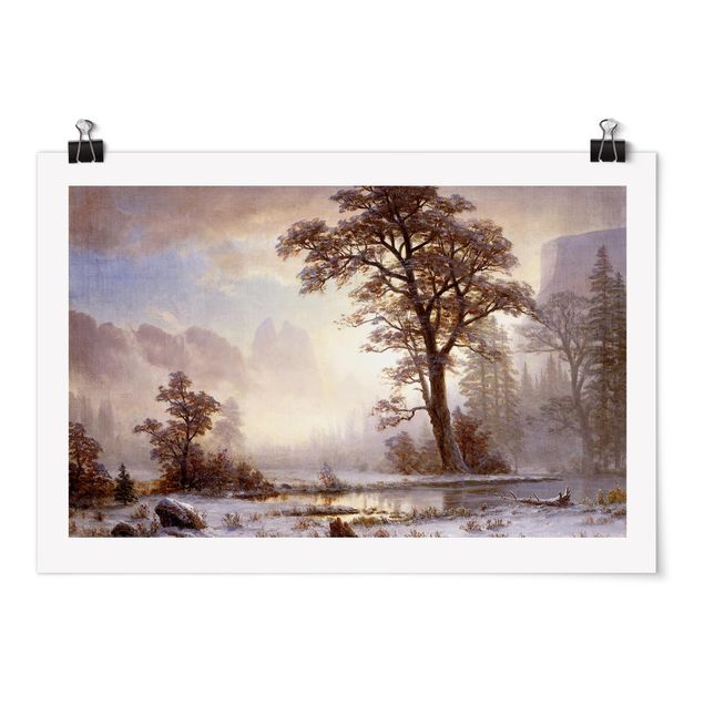 Poster - Albert Bierstadt - Yosemite Valley bei Schneefall - Querformat 2:3