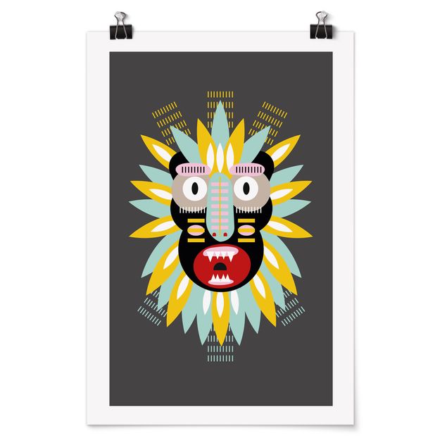 Poster - Collage Ethno Maske - King Kong - Hochformat 3:2