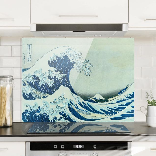 Spritzschutz Glas magnetisch Katsushika Hokusai - Die grosse Welle von Kanagawa