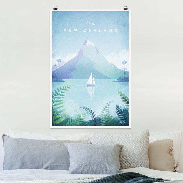 Poster Illustration Reiseposter - Neuseeland