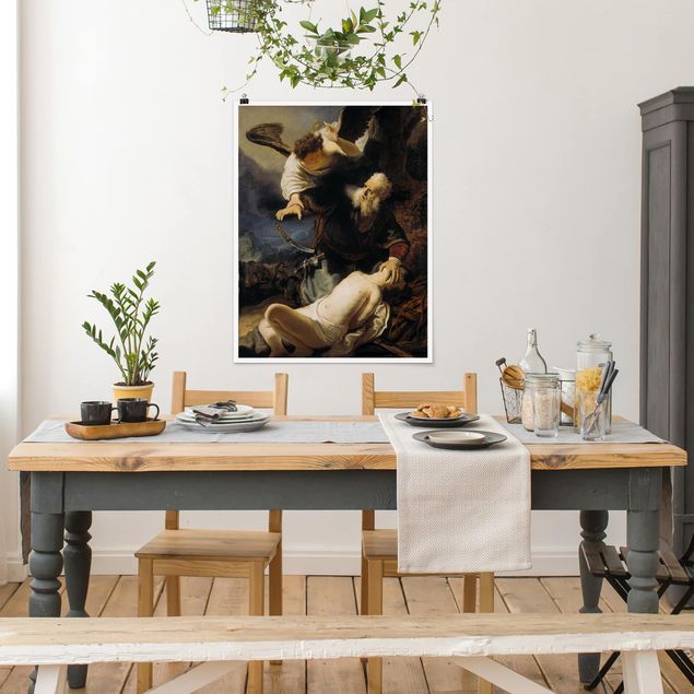 Poster - Rembrandt van Rijn - Die Opferung Isaaks - Hochformat 3:4