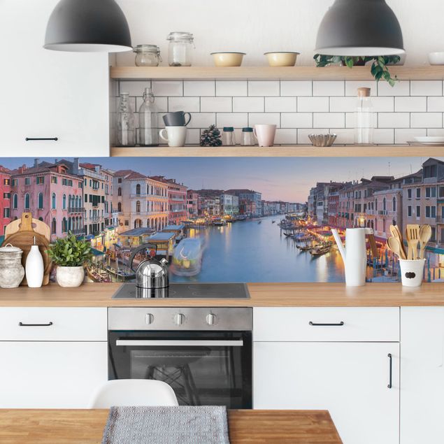 Küchenrückwände selbstklebend Abendstimmung auf Canal Grande in Venedig
