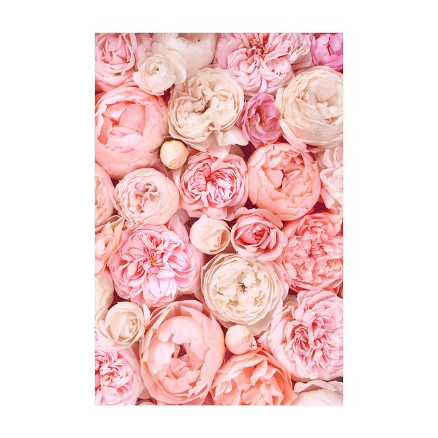 Teppich Blumen Rosen Rosé Koralle Shabby