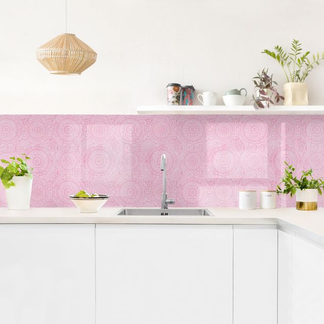 Küchenrückwand Muster Muster Mandala Rosa I