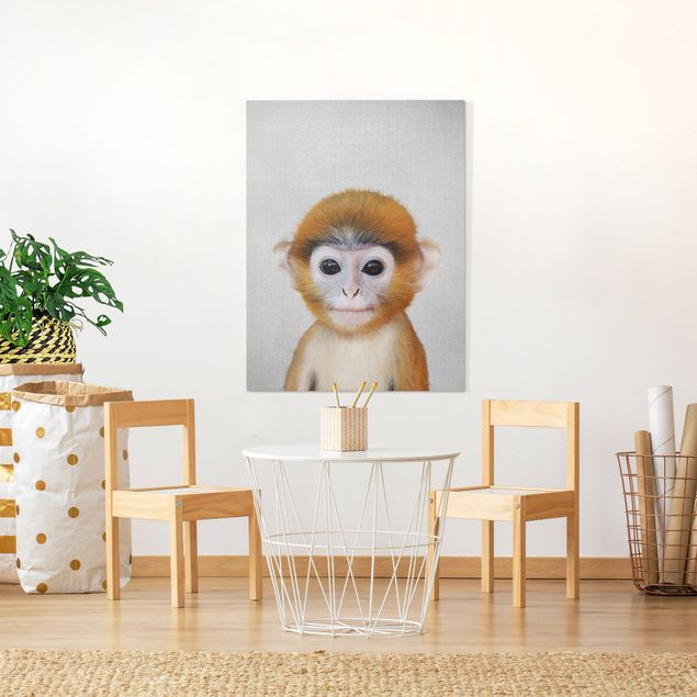 Wandbilder Tiere Baby Affe Anton