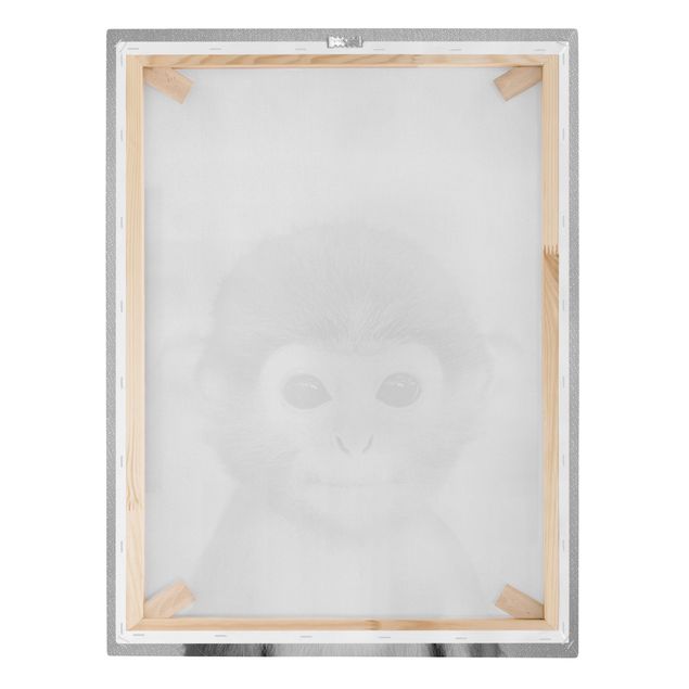 Bilder für die Wand Baby Affe Anton Schwarz Weiß