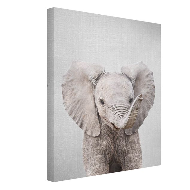 Wandbilder Schwarz-Weiß Baby Elefant Elsa